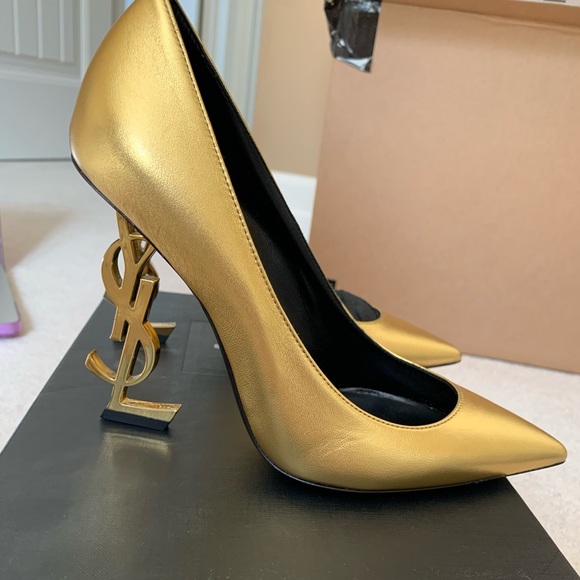 SOLD YSL Gold Opyum Leather Pumps 110mm - Picture 2 of 10